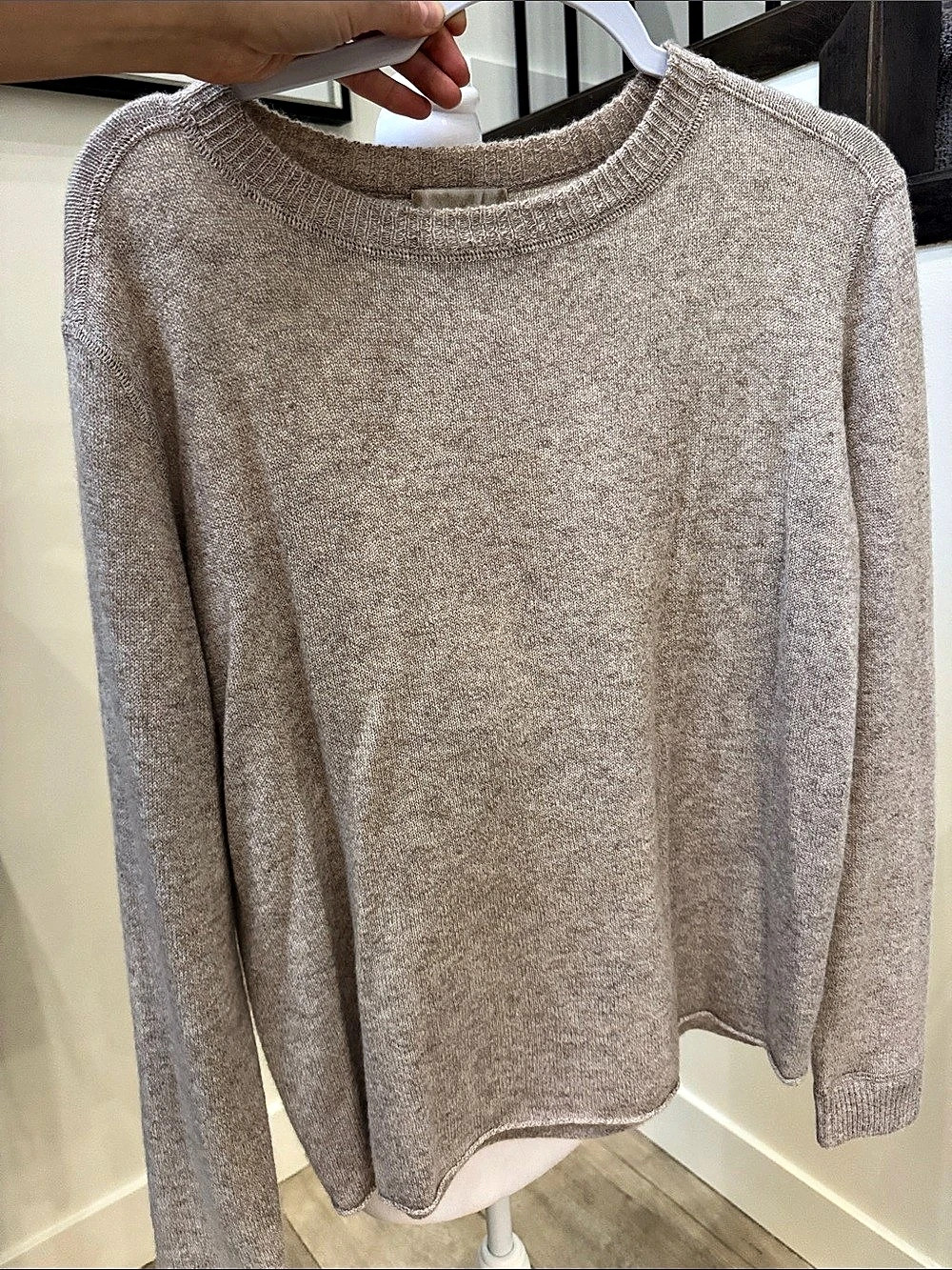 Reformation Cashmere Boyfriend Sweater Crew Neck in Brown